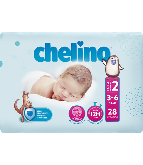 Chelino Pañales infantiles Talla 4 (9-15kg), 34 unidades 