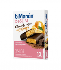 Barritas Beslim Chocolate Negro y Naranja Sustitutive 10 uds BIMANAN