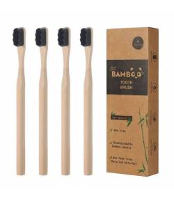 Cepillo Bambú Carbón Activo Medio Pack 4ud Cepillos