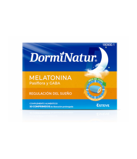 Dorminatur Melatonina, Pasiflora y Gaba 30 comprimidos de liberación prolongada