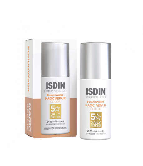 Fotoprotector Fusion Water Magic Repair Color SPF50 50ml ISDIN Protección solar