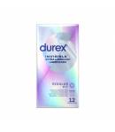Preservativo Invisible Extra Lubricado DUREX 12ud Preservativos